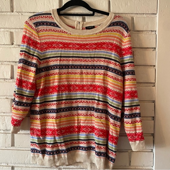 Talbots Fair Isle Wool Sweater Crewneck - Picture 2 of 6